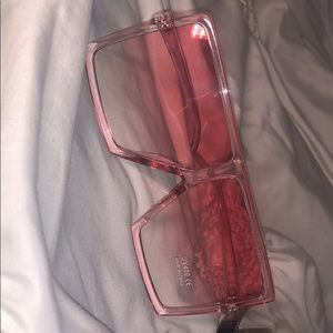 black and pink pair of shades.